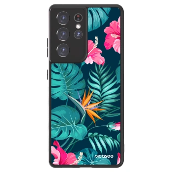 Szilikon tok erre a típusra Samsung Galaxy S21 Ultra 5G G998B - Pink Monstera