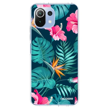 Picasee átlátszó szilikon tok az alábbi mobiltelefonokra Xiaomi Mi 11 Lite - Pink Monstera