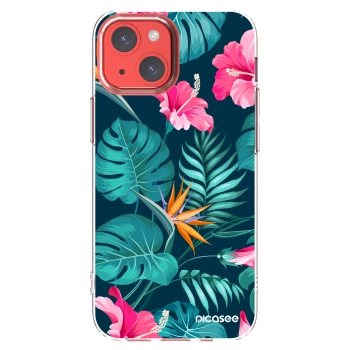 Picasee átlátszó szilikon tok az alábbi mobiltelefonokra Apple iPhone 13 mini - Pink Monstera