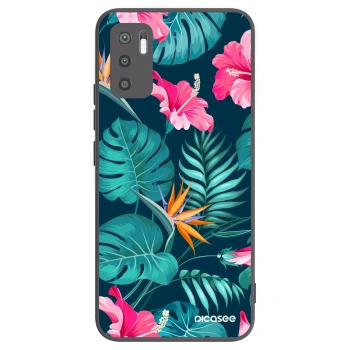 Picasee fekete szilikon tok az alábbi mobiltelefonokra Xiaomi Redmi Note 10 5G - Pink Monstera