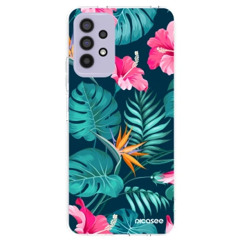 Picasee átlátszó szilikon tok az alábbi mobiltelefonokra Samsung Galaxy A32 4G SM-A325F - Pink Monstera