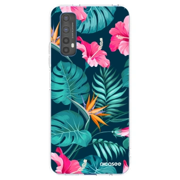Picasee átlátszó szilikon tok az alábbi mobiltelefonokra Realme 7 - Pink Monstera