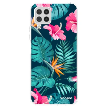 Picasee átlátszó szilikon tok az alábbi mobiltelefonokra Samsung Galaxy A22 A225F 4G - Pink Monstera