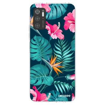Picasee átlátszó szilikon tok az alábbi mobiltelefonokra Xiaomi Poco M3 Pro 5G - Pink Monstera