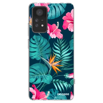 Picasee átlátszó szilikon tok az alábbi mobiltelefonokra Xiaomi Redmi Note 11 Pro - Pink Monstera