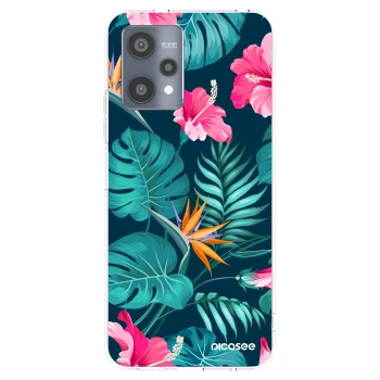 Picasee átlátszó szilikon tok az alábbi mobiltelefonokra Realme 9 Pro 5G - Pink Monstera