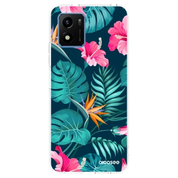Picasee átlátszó szilikon tok az alábbi mobiltelefonokra Vivo Y01 - Pink Monstera