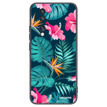 Picasee fekete szilikon tok az alábbi mobiltelefonokra Honor 70 - Pink Monstera