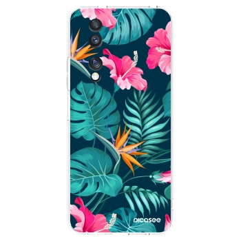 Picasee átlátszó szilikon tok az alábbi mobiltelefonokra Honor 70 - Pink Monstera