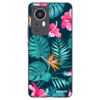 Picasee fekete szilikon tok az alábbi mobiltelefonokra Xiaomi 12T Pro - Pink Monstera