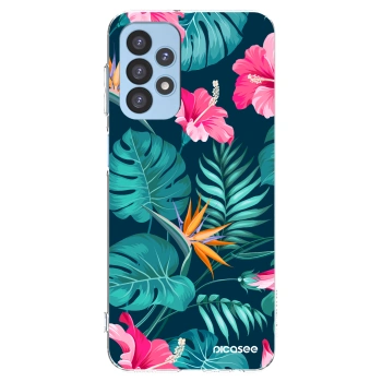 Picasee átlátszó szilikon tok az alábbi mobiltelefonokra Samsung Galaxy A23 A235F 4G - Pink Monstera