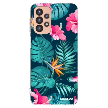 Picasee átlátszó szilikon tok az alábbi mobiltelefonokra Samsung Galaxy A23 A236B 5G - Pink Monstera