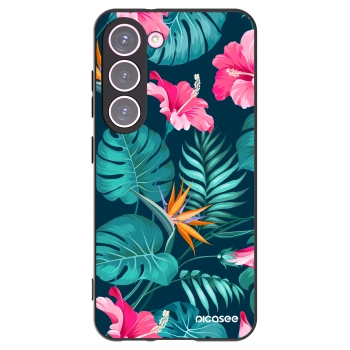 Picasee fekete szilikon tok az alábbi mobiltelefonokra Samsung Galaxy S23 5G - Pink Monstera