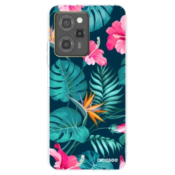 Picasee átlátszó szilikon tok az alábbi mobiltelefonokra Xiaomi Poco X5 Pro - Pink Monstera