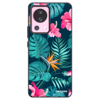 Picasee fekete szilikon tok az alábbi mobiltelefonokra Xiaomi 13 Lite - Pink Monstera