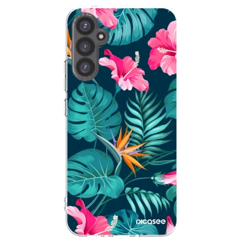 Picasee átlátszó szilikon tok az alábbi mobiltelefonokra Samsung Galaxy A34 5G A346B - Pink Monstera