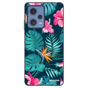 Picasee fekete szilikon tok az alábbi mobiltelefonokra Xiaomi Redmi Note 12 Pro 5G - Pink Monstera