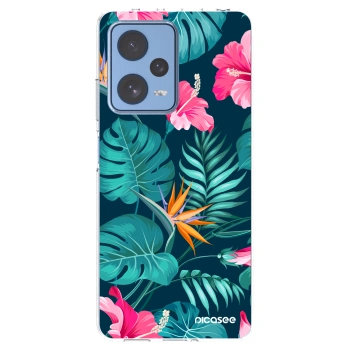 Picasee átlátszó szilikon tok az alábbi mobiltelefonokra Xiaomi Redmi Note 12 Pro 5G - Pink Monstera