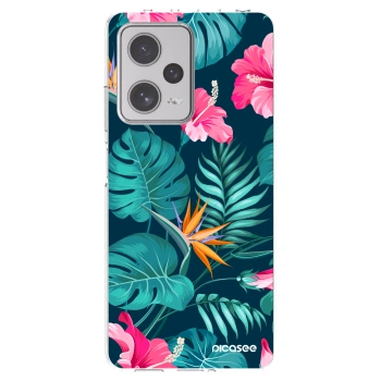 Picasee átlátszó szilikon tok az alábbi mobiltelefonokra Xiaomi Redmi Note 12 Pro+ 5G - Pink Monstera