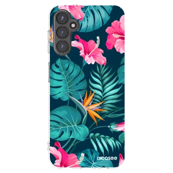 Picasee átlátszó szilikon tok az alábbi mobiltelefonokra Samsung Galaxy A14 4G A145R - Pink Monstera