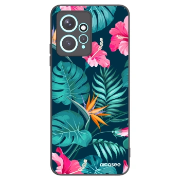 Picasee fekete szilikon tok az alábbi mobiltelefonokra Xiaomi Redmi Note 12 4G - Pink Monstera