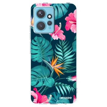 Picasee átlátszó szilikon tok az alábbi mobiltelefonokra Xiaomi Redmi Note 12 4G - Pink Monstera