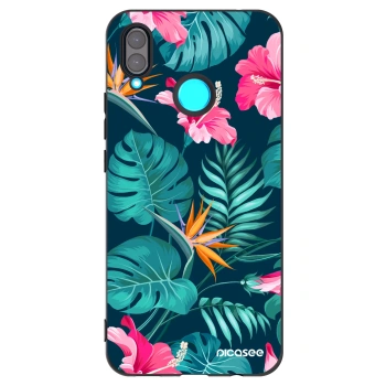 Picasee fekete szilikon tok az alábbi mobiltelefonokra Huawei Nova 3 - Pink Monstera