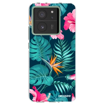 Picasee átlátszó szilikon tok az alábbi mobiltelefonokra Xiaomi 13T Pro - Pink Monstera