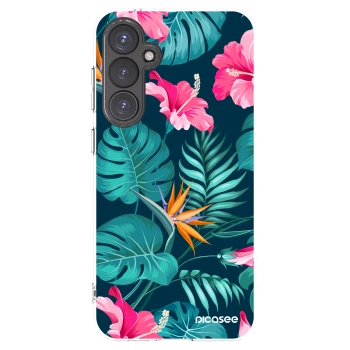 Picasee átlátszó szilikon tok az alábbi mobiltelefonokra Samsung Galaxy S23 FE S711B - Pink Monstera