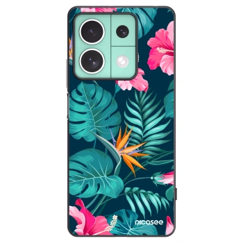 Picasee fekete szilikon tok az alábbi mobiltelefonokra Xiaomi Redmi Note 13 5G - Pink Monstera