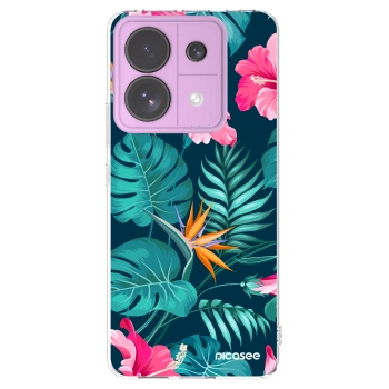Picasee átlátszó szilikon tok az alábbi mobiltelefonokra Xiaomi Redmi Note 13 Pro 5G - Pink Monstera