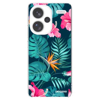 Picasee átlátszó szilikon tok az alábbi mobiltelefonokra Xiaomi Redmi Note 13 Pro+ 5G - Pink Monstera