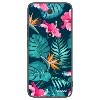 Picasee fekete szilikon tok az alábbi mobiltelefonokra Honor Magic6 Lite 5G - Pink Monstera