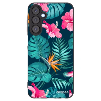 Picasee fekete szilikon tok az alábbi mobiltelefonokra Samsung Galaxy A25 A256B 5G - Pink Monstera