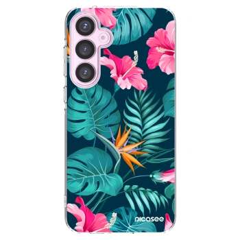 Picasee átlátszó szilikon tok az alábbi mobiltelefonokra Samsung Galaxy A55 5G A556B - Pink Monstera