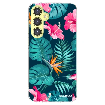 Picasee átlátszó szilikon tok az alábbi mobiltelefonokra Samsung Galaxy A35 5G A356B - Pink Monstera