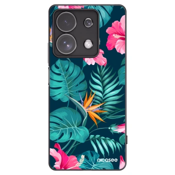 Picasee fekete szilikon tok az alábbi mobiltelefonokra Xiaomi Redmi Note 13 Pro 4G - Pink Monstera