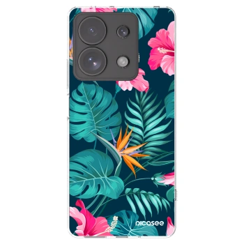 Picasee átlátszó szilikon tok az alábbi mobiltelefonokra Xiaomi Redmi Note 13 Pro 4G - Pink Monstera