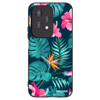Picasee fekete szilikon tok az alábbi mobiltelefonokra Honor 200 Lite - Pink Monstera
