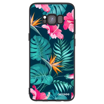 Picasee fekete szilikon tok az alábbi mobiltelefonokra Samsung Galaxy S8 G950F - Pink Monstera