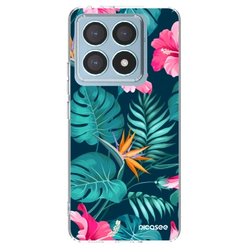 Picasee átlátszó szilikon tok az alábbi mobiltelefonokra Xiaomi 14T Pro - Pink Monstera