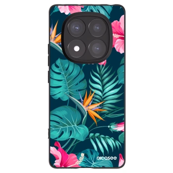 Picasee fekete szilikon tok az alábbi mobiltelefonokra Xiaomi Redmi Note 14 Pro+ 5G - Pink Monstera