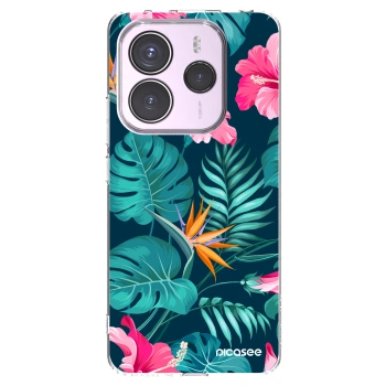 Picasee átlátszó szilikon tok az alábbi mobiltelefonokra Xiaomi Redmi Note 14 5G - Pink Monstera
