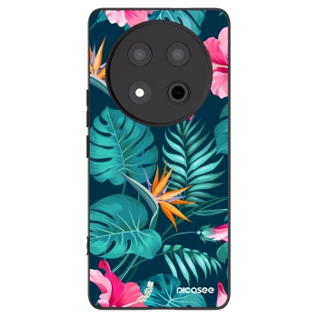 Picasee fekete szilikon tok az alábbi mobiltelefonokra Honor Magic7 Lite 5G - Pink Monstera