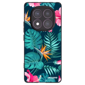 Picasee fekete szilikon tok az alábbi mobiltelefonokra Xiaomi Redmi Note 14 Pro 4G - Pink Monstera