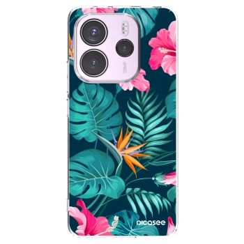 Picasee átlátszó szilikon tok az alábbi mobiltelefonokra Xiaomi Redmi Note 14 4G - Pink Monstera