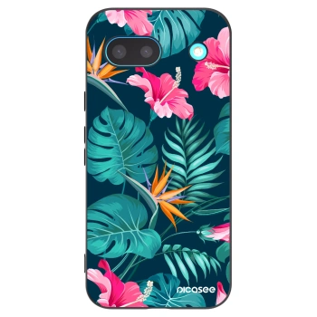 Picasee fekete szilikon tok az alábbi mobiltelefonokra Google Pixel 8a - Pink Monstera