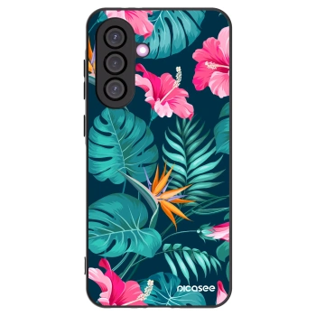 Picasee fekete szilikon tok az alábbi mobiltelefonokra Samsung Galaxy A56 5G A566B - Pink Monstera