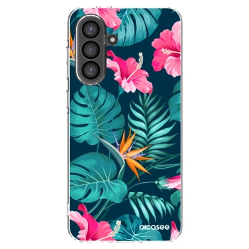 Picasee átlátszó szilikon tok az alábbi mobiltelefonokra Samsung Galaxy A56 5G A566B - Pink Monstera