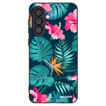 Picasee fekete szilikon tok az alábbi mobiltelefonokra Samsung Galaxy A36 5G - Pink Monstera
